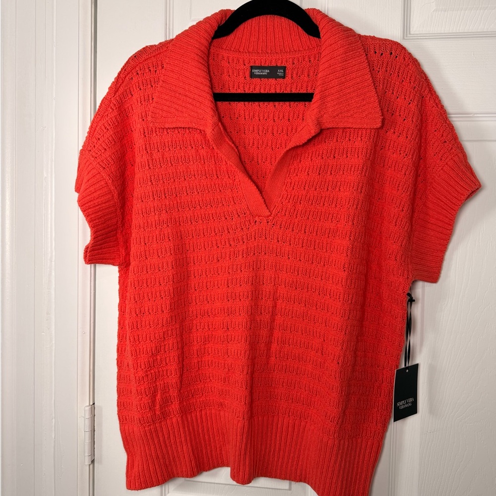 Simply Vera Wang women’s Collared Knit‎ Polo Sweater size XXL